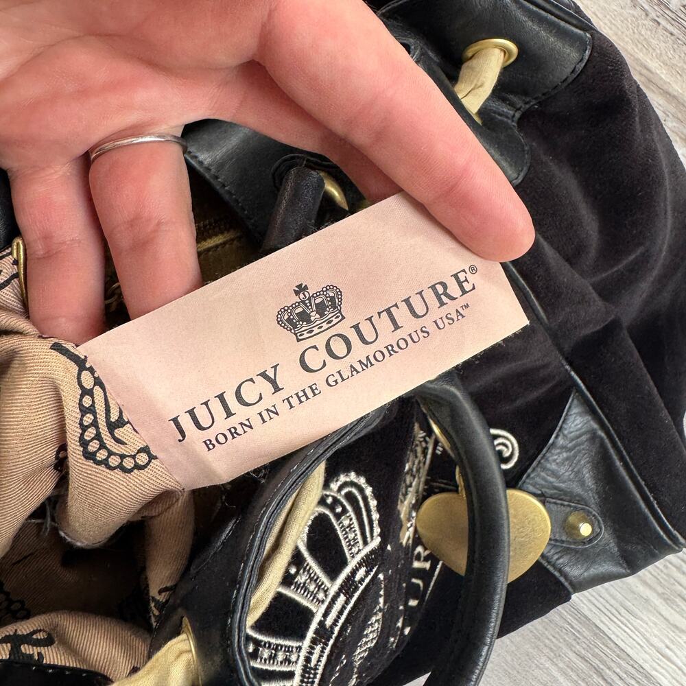 Vintage 2002 Juicy Couture Y2K RARE Velour Daydreamer Tote Bag Scottie Charm - Picture 11 of 16